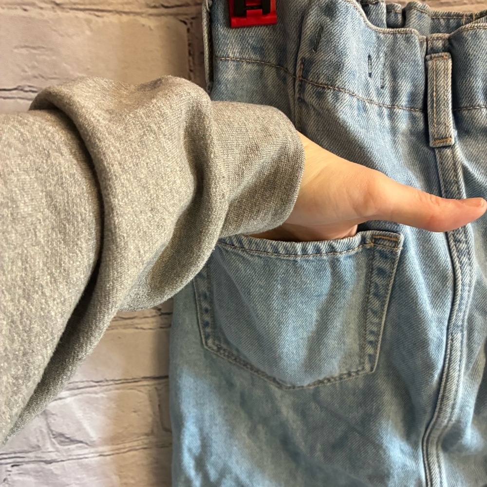 Hollister Women Blue Ultra High Rise Denim Jean 100% Cotton Skirt Sz 3 W26 Retro - Picture 9 of 9